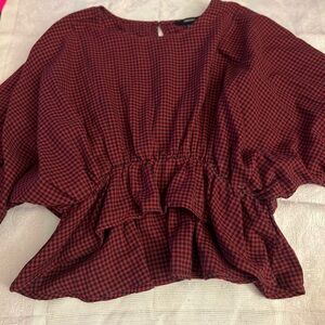 Women's Red Checkered Top